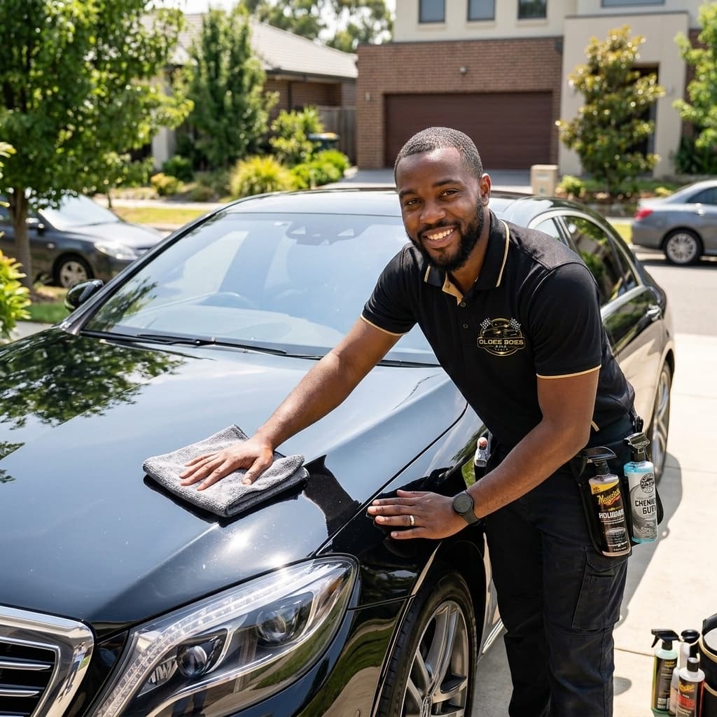 Luxury car detailing driveway